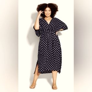 Navy Blue Polka Dot Dress